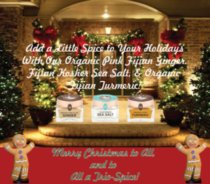 Organic Pink Fijian Ginger, Kosher Sea Salt & Fijian Turmeric Trio